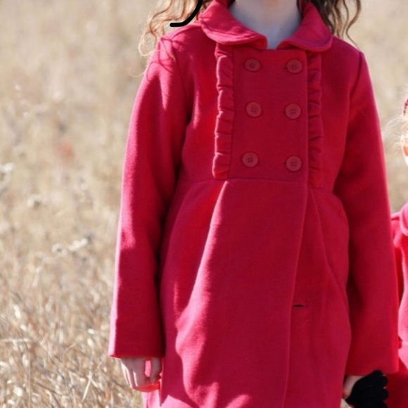 Gymboree red girls peacoat. Size 10 or 4. Worn for photos and a few events. - Picture 2 of 8